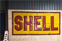 Original Shell embossed enamel 4 piece sign 12x6ft
