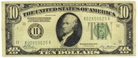 1928 B Green Seal $10 Federal Reserve Note