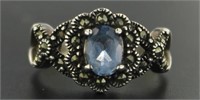 Vintage Blue Topaz Filligree Ring