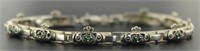 Antique Sterling Silver Emerald Bracelet