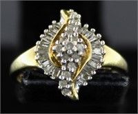 10kt Gold 1/4 ct Diamond Cluster Ring