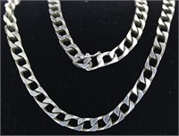 Super Heavy 20" Sterling Silver Figaro Necklace