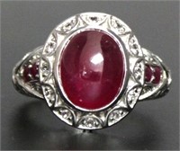 Beautiful 6.00 ct Cabochon Ruby Dinner Ring