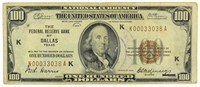 Series 1929 Brown Seal $100 National Currency Note