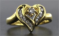 14kt Gold Diamond Heart Ring