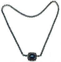 London Blue Topaz 57.50 ct  Evening Necklace