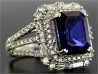 18kt Gold 9.31 ct Sapphire & Diamond Ring