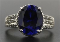 Oval 3.50 ct Sapphire Triple Shank Ring