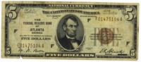 Series 1929 Brown Seal $5 National Currency Note