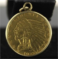 1927 $2.50 Indian Gold Piece w/14kt Gold Bezel