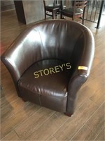 Brown Faux Leather Occasional Chair