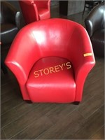 Red Faux Leather Sitting Chair