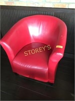 Red Faux Leather Sitting Chair