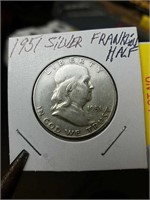 1951 silver Franklin half dollar