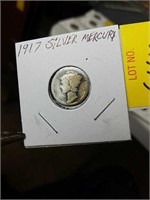 1917 silver mercury dime