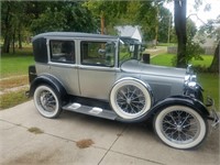 1928 Ford Model A, 4 door, SELLS AT 12:30