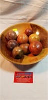 Wood Bowl w/ decorative balls