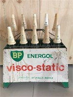 Original BP Energol Visco-Static oil bottle rack
