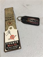 Texaco small metal sign & key ring