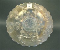 9 1/2” Fenton Holly Plate – White (nice irid.;