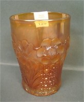 US Glass Cosmos and Cane Tumbler – Honey Amber