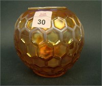 Dugan Honeycomb Rose Bowl – P. Opal. (scarce; nice