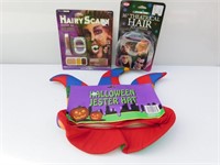 Halloween Lot-Jester Hat, Hair, Make-Up Kit