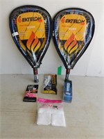 2 Racquetball Racquets, Pk of Balls, Wrist Tether,