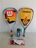 2 Racquetball Rackets, Ball & Glove