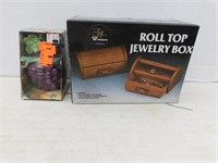 Small Rolltop Jewelry Box & Fruit Candle