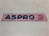 Original Aspro sign approx 30 x 7 cm