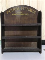 Bennett & Barker wooden petrol fittings cabinet