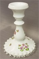 FENTON VIOLETS IN THE SNOW CANDLE HOLDER