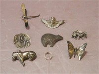 Sterling Silver Group of Pins, Pendants and Ring