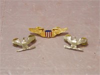 US Air Force Insignias in Gold & Silver Tone Metal