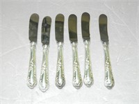 Six Rocaille Ercuis Sterling Silver Butter Knives