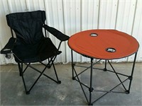 Folding table and chair