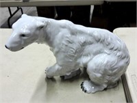 Royal Dux Hand Painted Polar Bear, 15" L