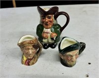 2 Miniature Royal Doultan Toby Mugs, etc.