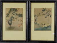 2 Mid Century Chinese Bird and Botanical Prints
