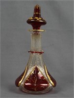Antique Art Nouveau Red to Clear Perfume Bottle
