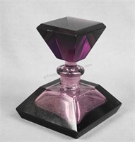 Mid Century Blown Amethyst Glass Perfume Bottle