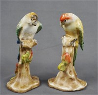 1950s Italian Majolica Parrot Figurines