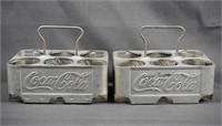 2 Vintage Coca Cola Aluminum Coke Bottle Carriers