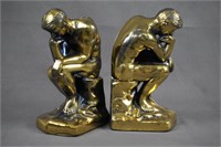 The Thinker Bronze Finished Bookends