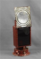 Antique Darkroom Red Glass Kerosene Lamp