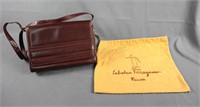 Salvatore Ferragamo Burgundy Leather Handbag