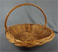 Wicker and Rattan Round Gathering Basket