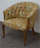 Vintage Button Tucked Barrel Chair