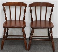 2 Vintage Rustic Finished Oak Chairs